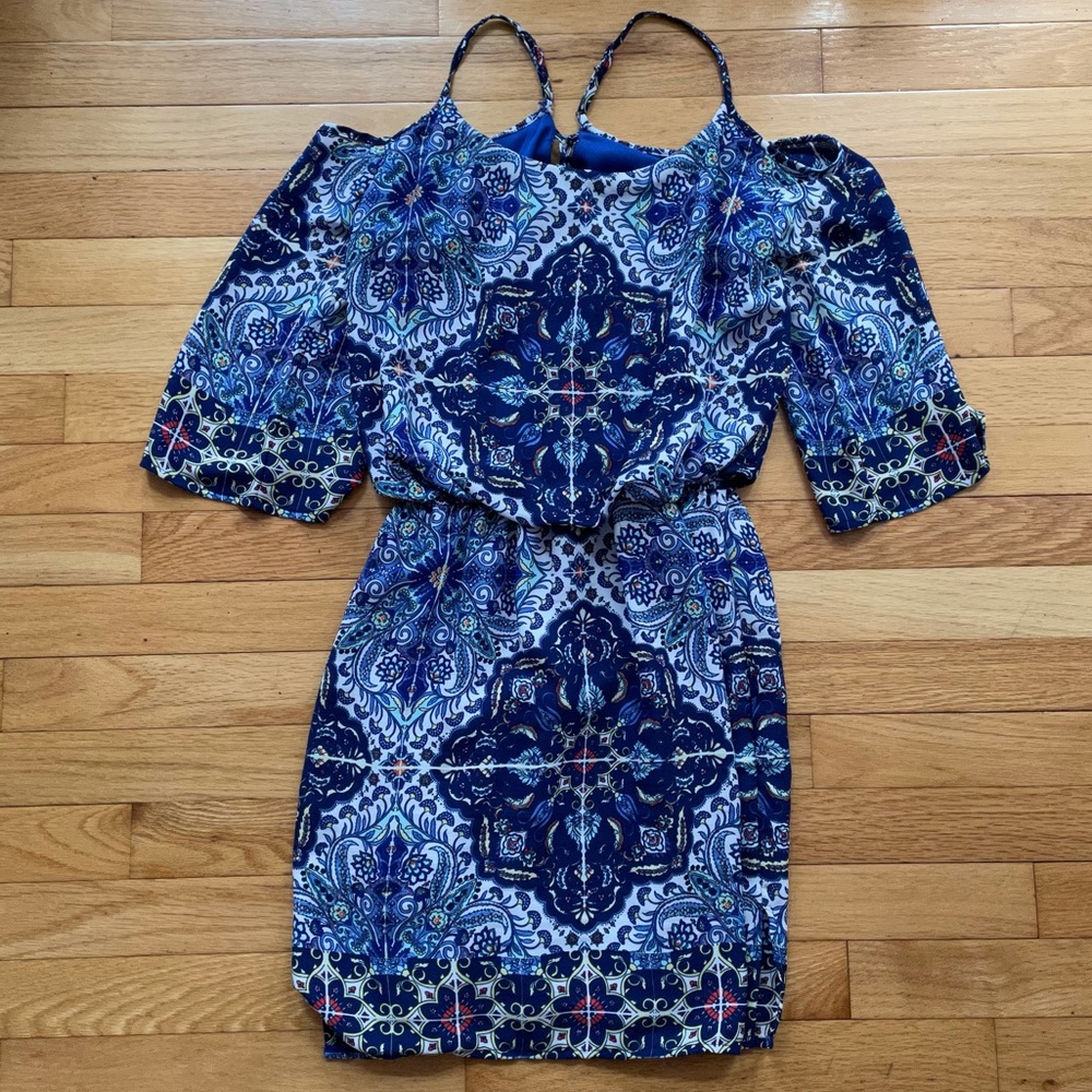 Bisou Bisou Blue Floral Dress